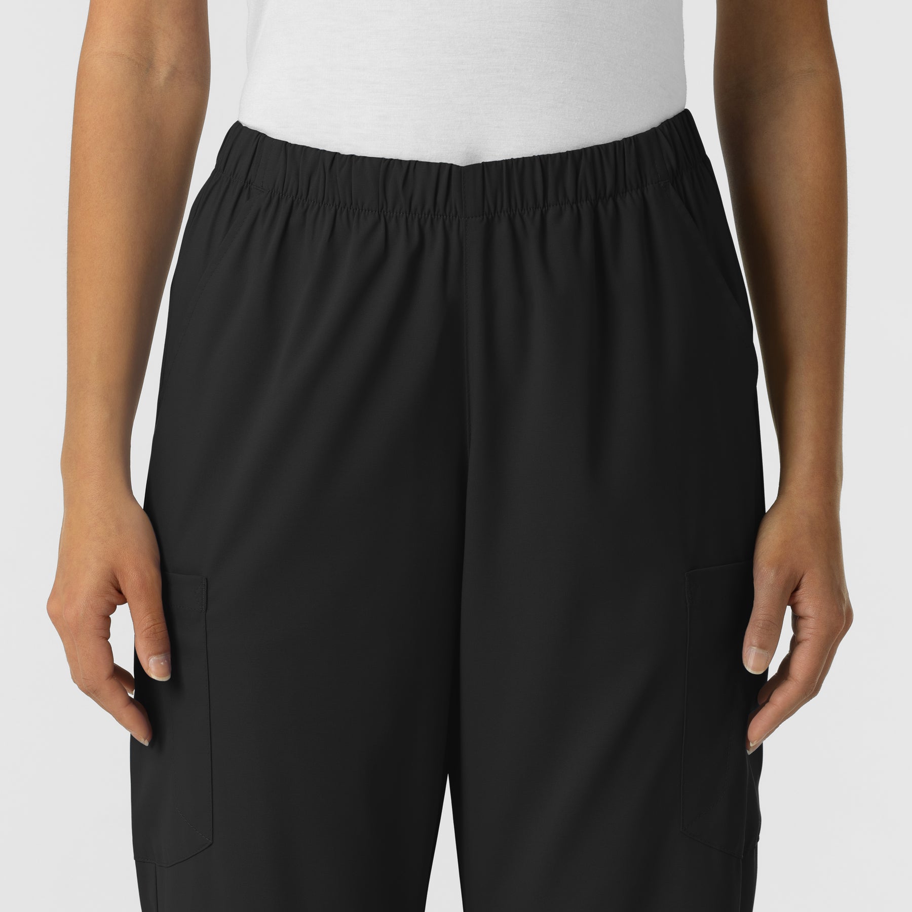 Boundless Unisex Straight Leg Scrub Pant - Black waistband