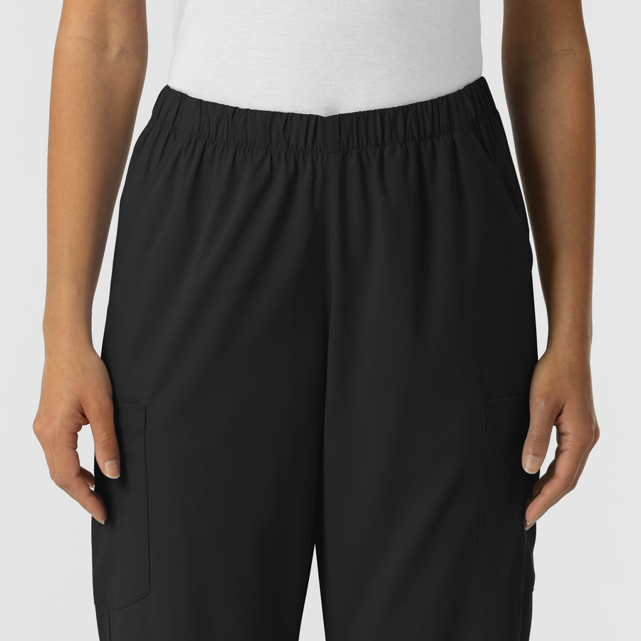 Boundless Unisex Straight Leg Scrub Pant - Black waistband