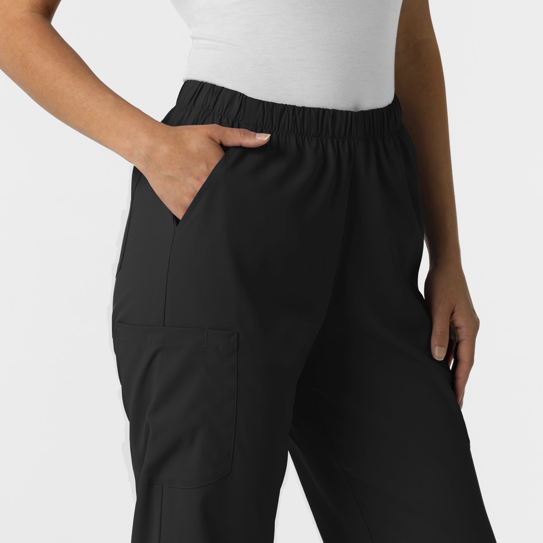 Boundless Unisex Straight Leg Scrub Pant - Black right pocket