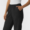 Boundless Unisex Straight Leg Scrub Pant - Black left pocket