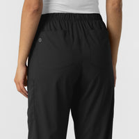 Boundless Unisex Straight Leg Scrub Pant - Black back pockets