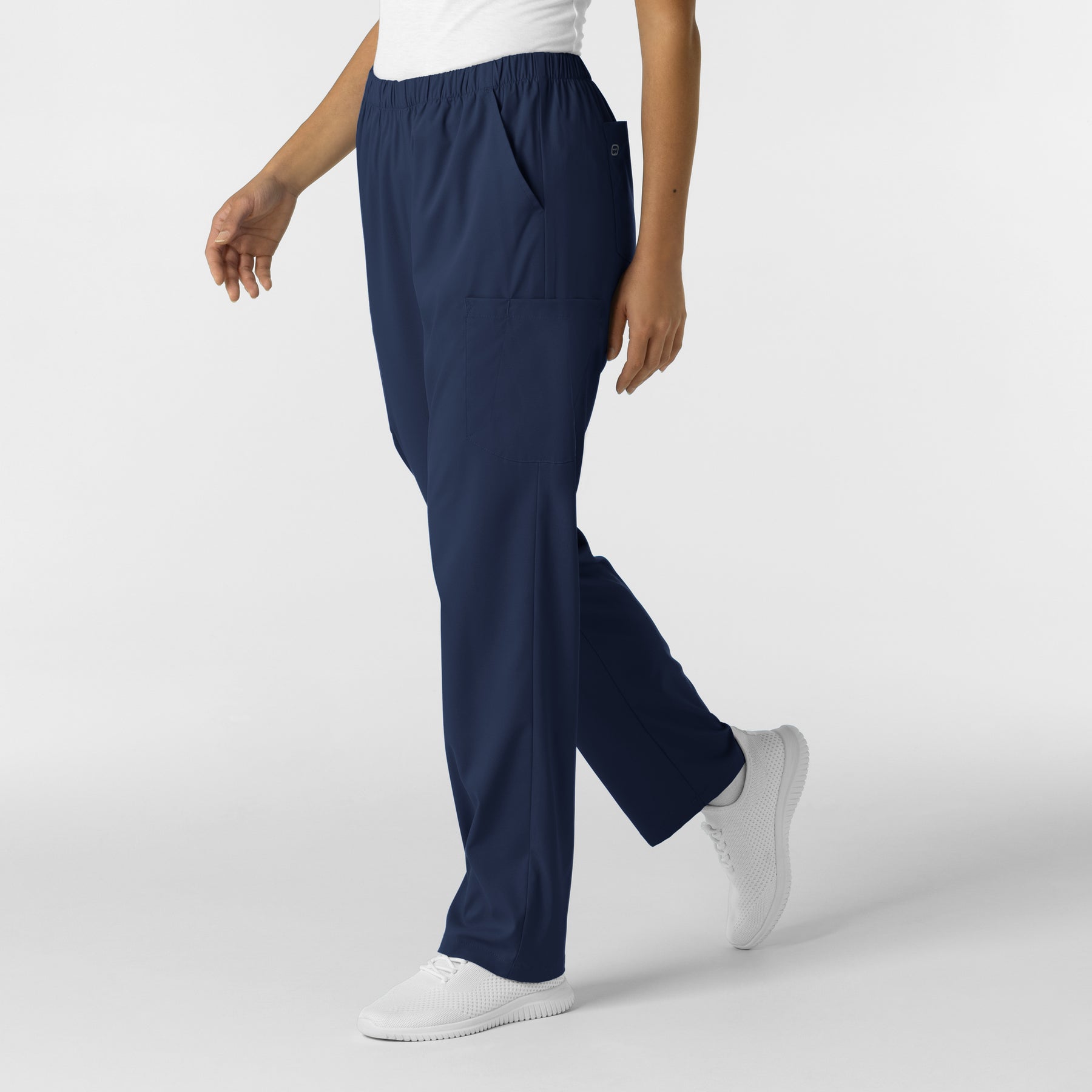 Boundless Unisex Straight Leg Scrub Pant - Navy side view