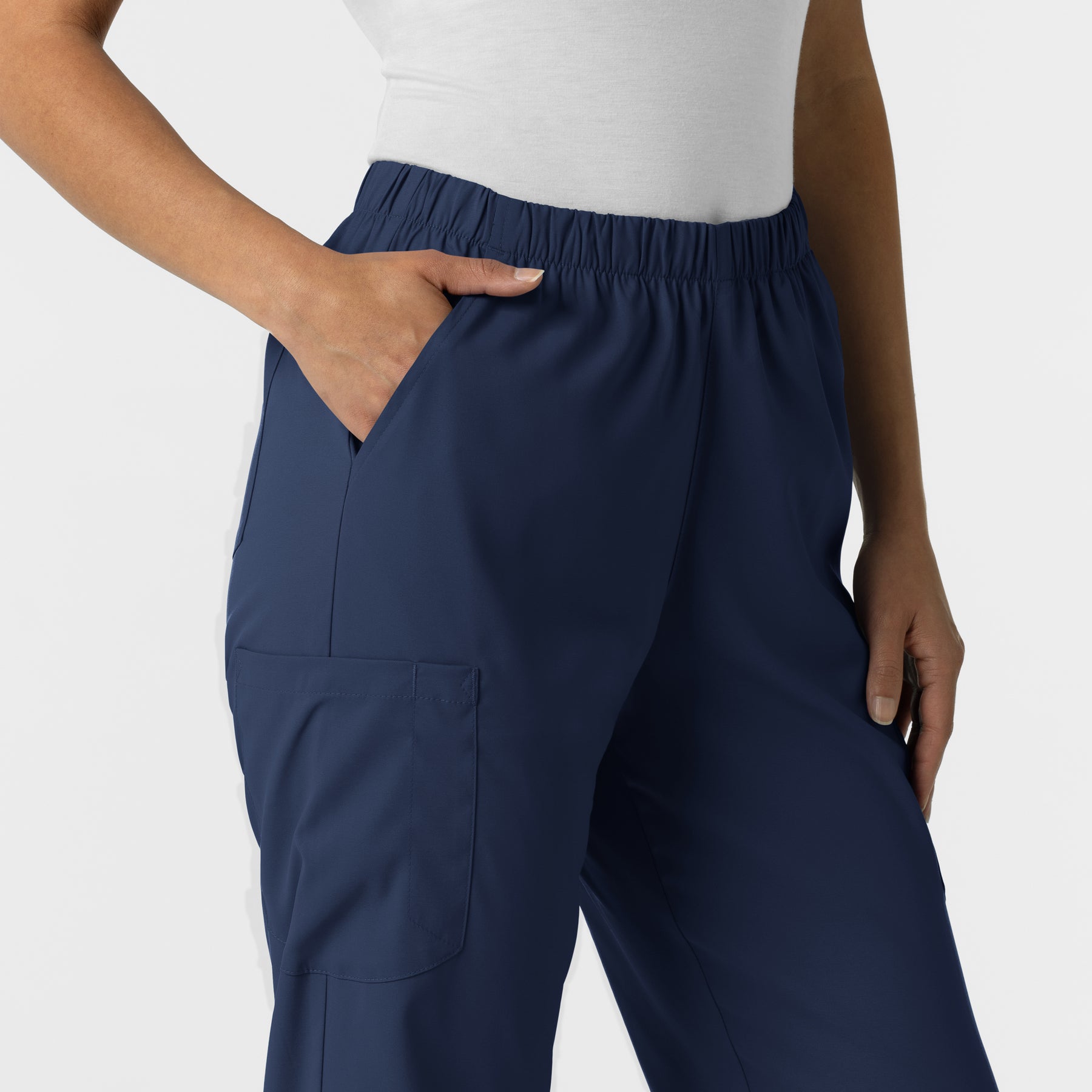 Boundless Unisex Straight Leg Scrub Pant - Navy right pocket