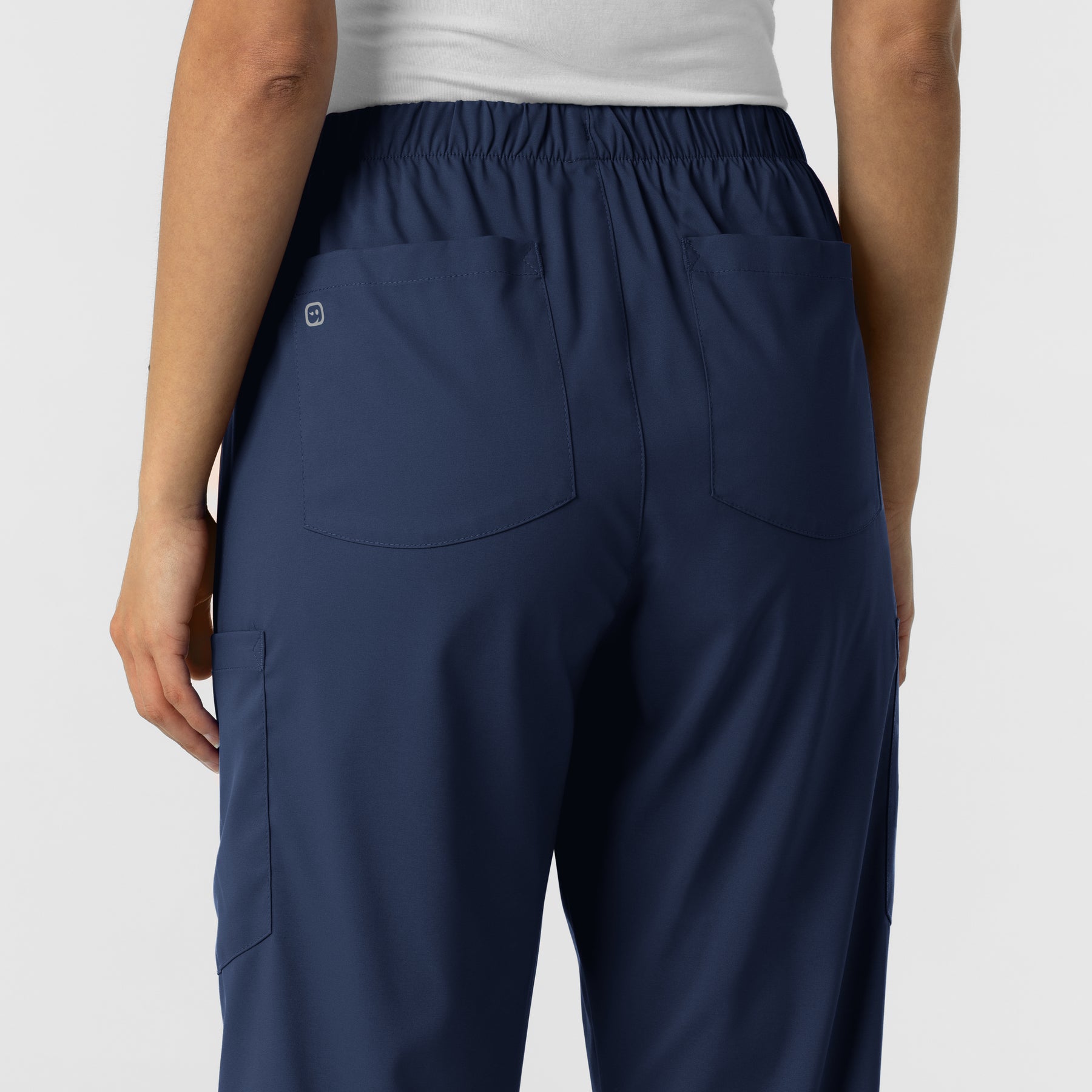 Boundless Unisex Straight Leg Scrub Pant - Navy back pockets