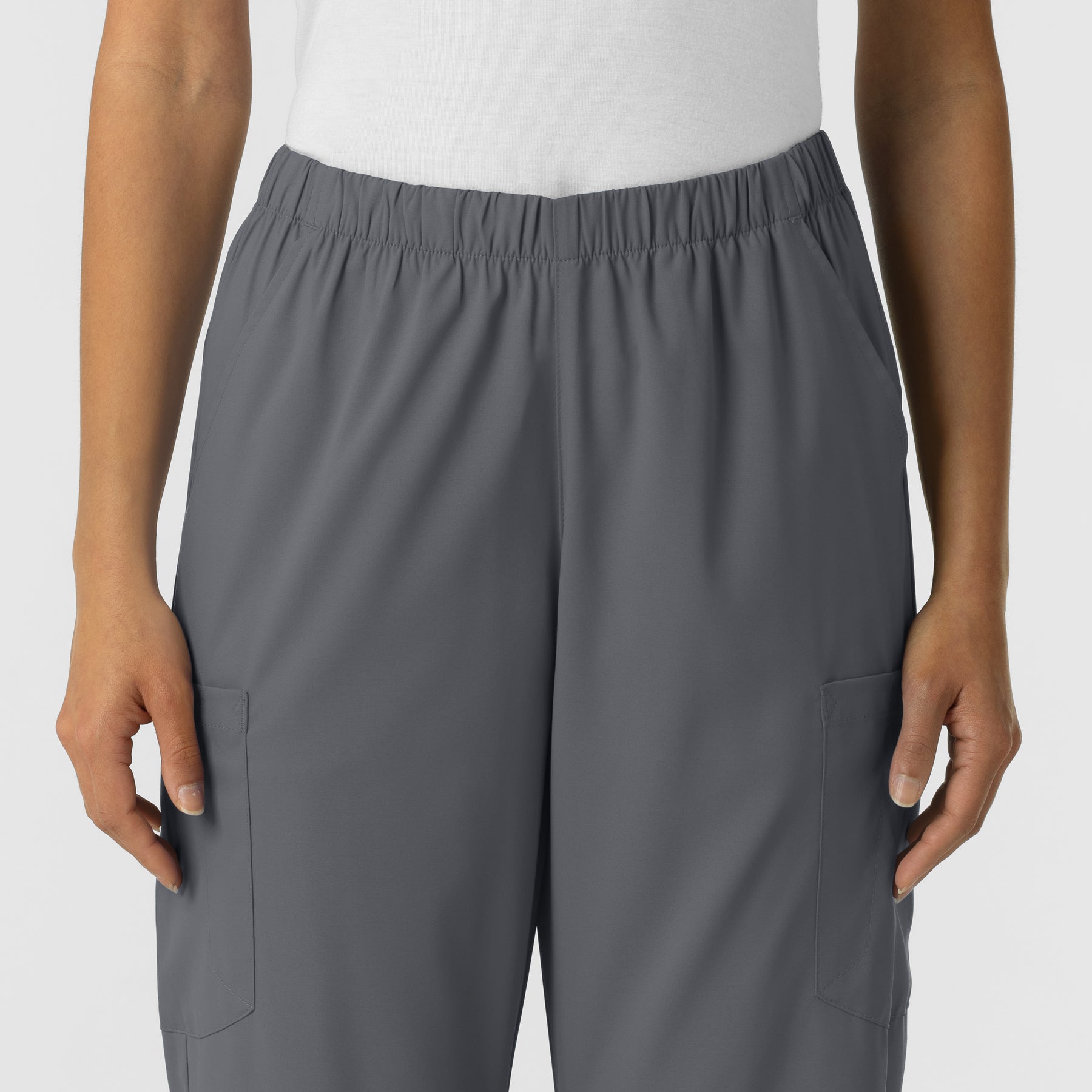 Boundless Unisex Straight Leg Scrub Pant - pewter waistband