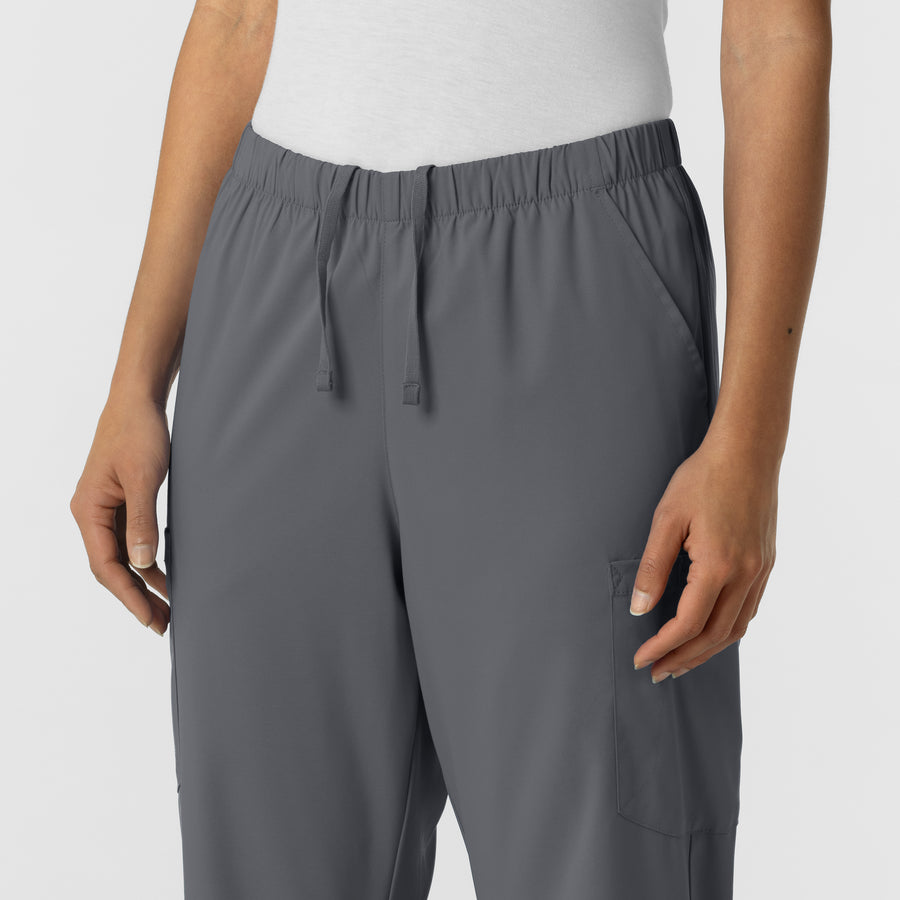 Boundless Unisex Straight Leg Scrub Pant - Pewter drawstring