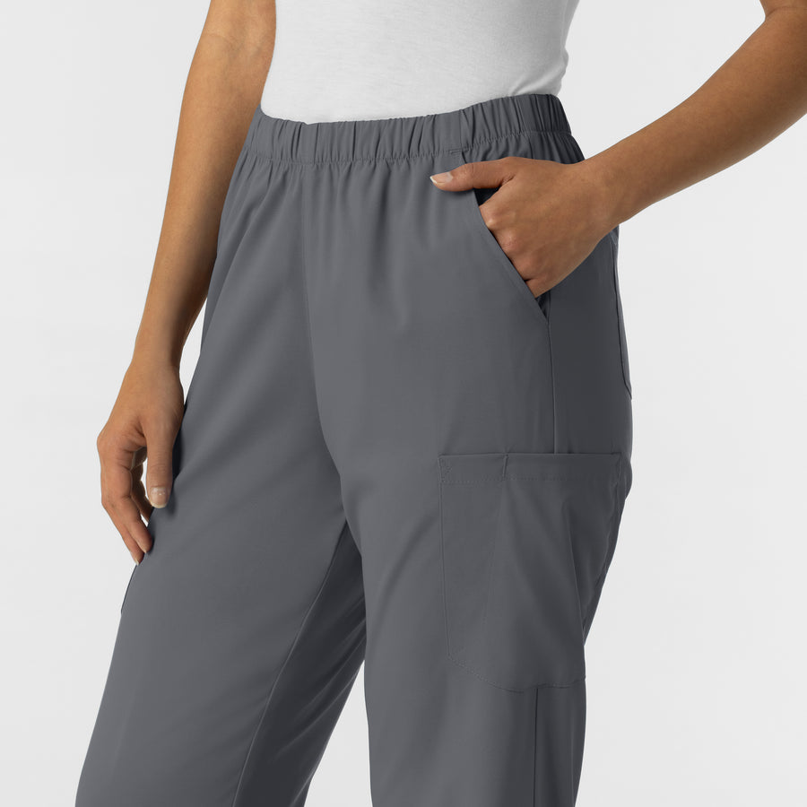 Boundless Unisex Straight Leg Scrub Pant - Pewter left pocket