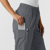 Boundless Unisex Straight Leg Scrub Pant - Pewter cargo pocket with pen slot