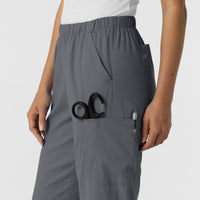 Boundless Unisex Straight Leg Scrub Pant - Pewter right cargo pocket with scissor pocket