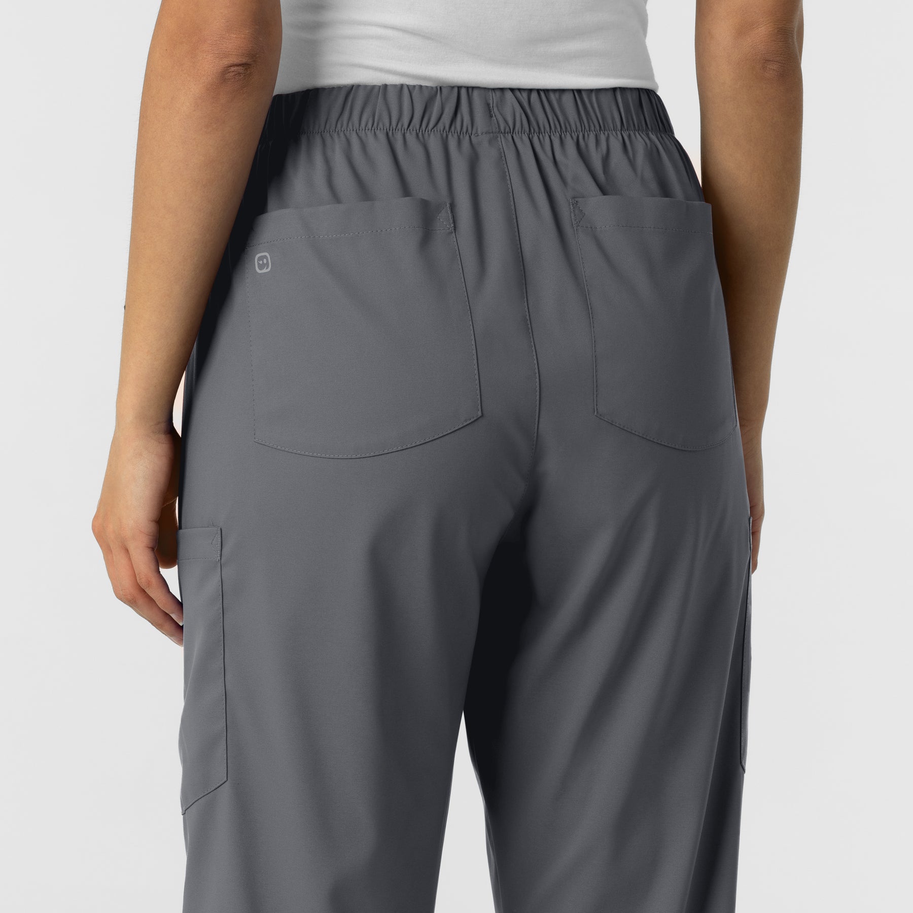 Boundless Unisex Straight Leg Scrub Pant - Pewter back pocket
