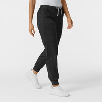 WORK Women's Cargo Jogger Scrub Pant Black side view