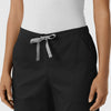 WORK Women's Cargo Jogger Scrub Pant Black front detail