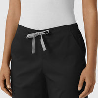 WORK Women's Cargo Jogger Scrub Pant Black front detail