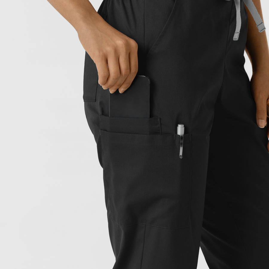 WORK Women's Cargo Jogger Scrub Pant Black back detail
