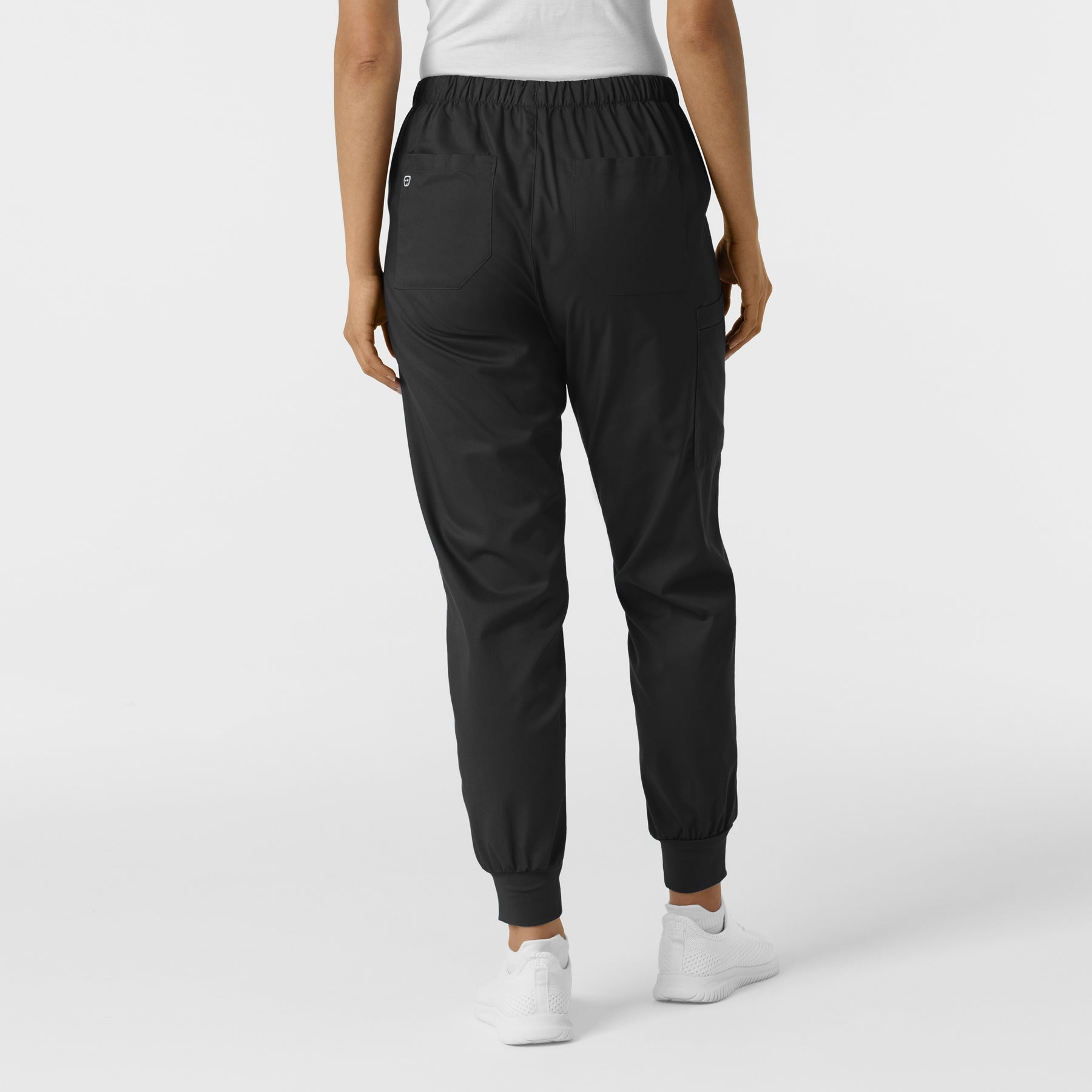 WORK Women's Cargo Jogger Scrub Pant Black back view