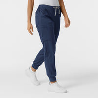 WORK Women's Cargo Jogger Scrub Pant Navy side view