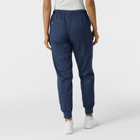 WORK Women's Cargo Jogger Scrub Pant Navy back view