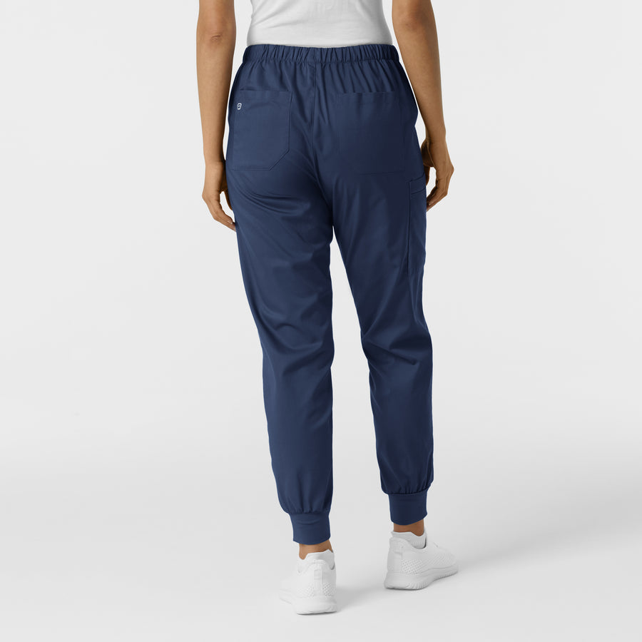 WORK Women's Cargo Jogger Scrub Pant Navy back view