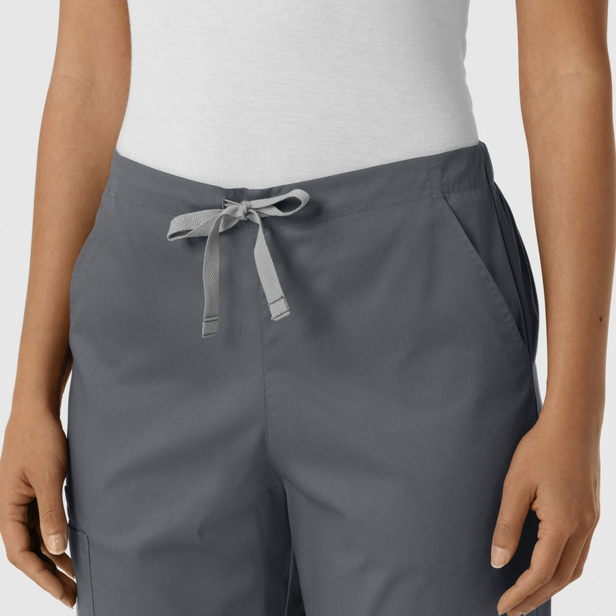 WORK Women's Cargo Jogger Scrub Pant Pewter front detail