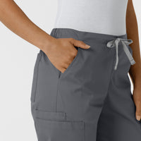 WORK Women's Cargo Jogger Scrub Pant Pewter side detail 1