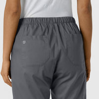 WORK Women's Cargo Jogger Scrub Pant Pewter hemline detail