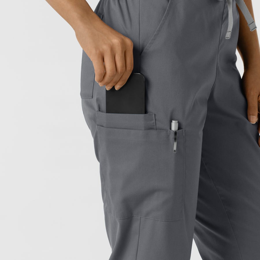 WORK Women's Cargo Jogger Scrub Pant Pewter back detail