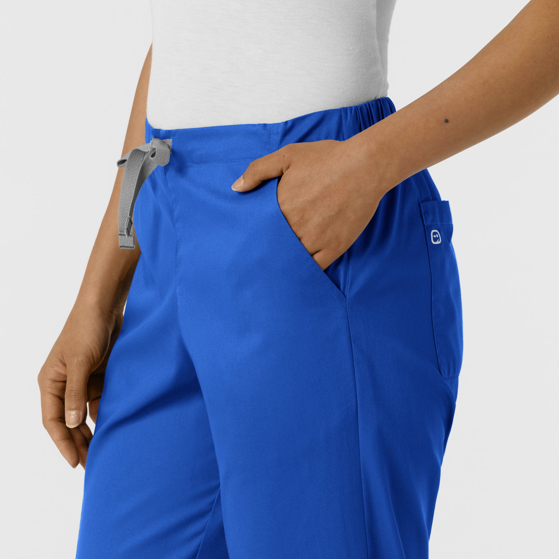 WORK Women's Cargo Jogger Scrub Pant Royal side detail 2
