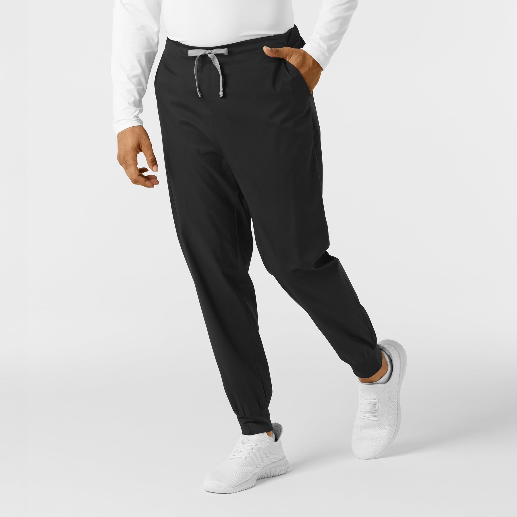 WORK Men's Cargo Jogger Scrub Pant Black side view