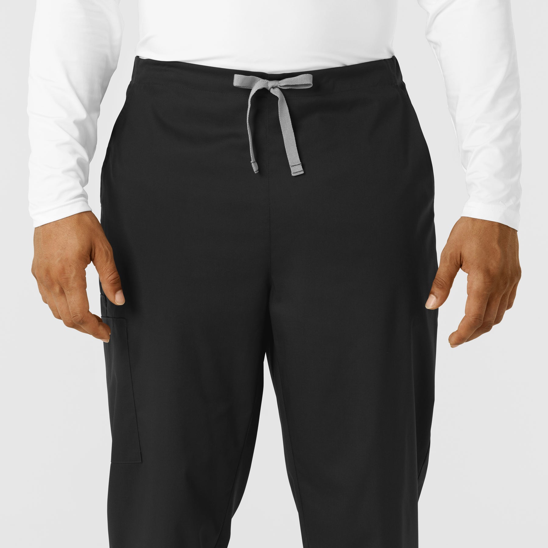 WORK Men's Cargo Jogger Scrub Pant Black front detail