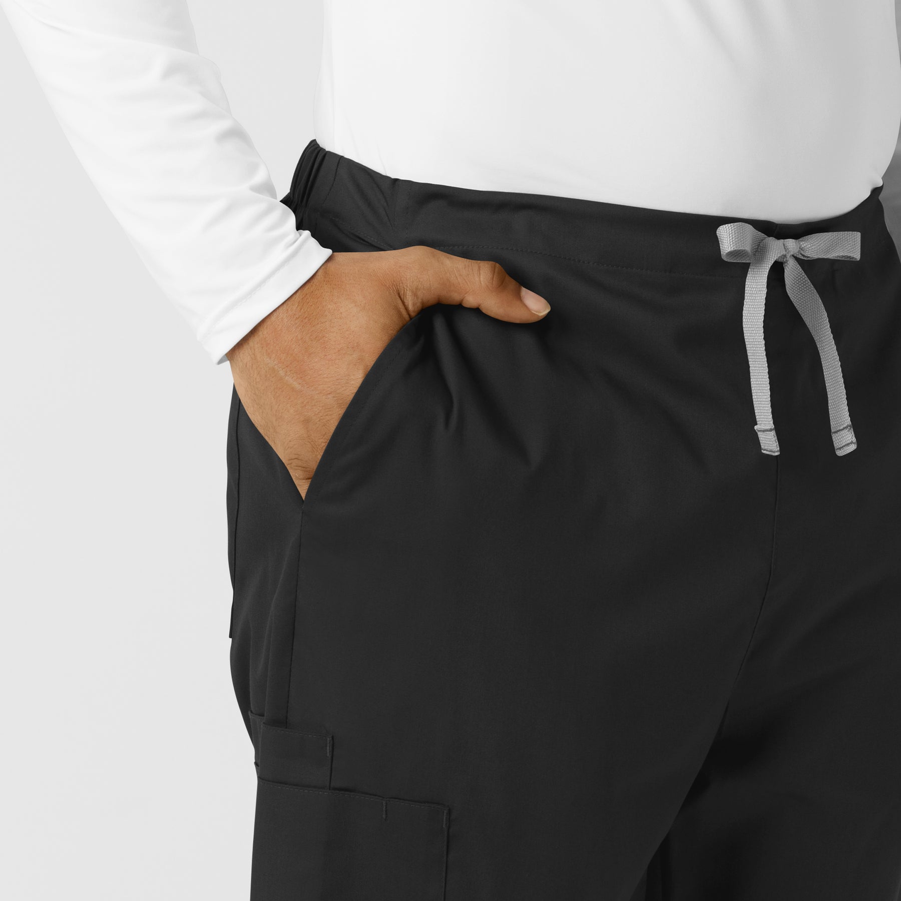 WORK Men's Cargo Jogger Scrub Pant Black side detail 1
