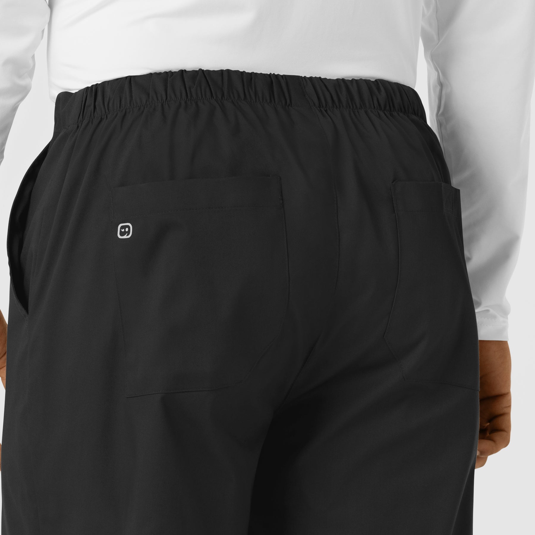 WORK Men's Cargo Jogger Scrub Pant Black hemline detail