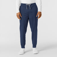 WORK Men's Cargo Jogger Scrub Pant Navy