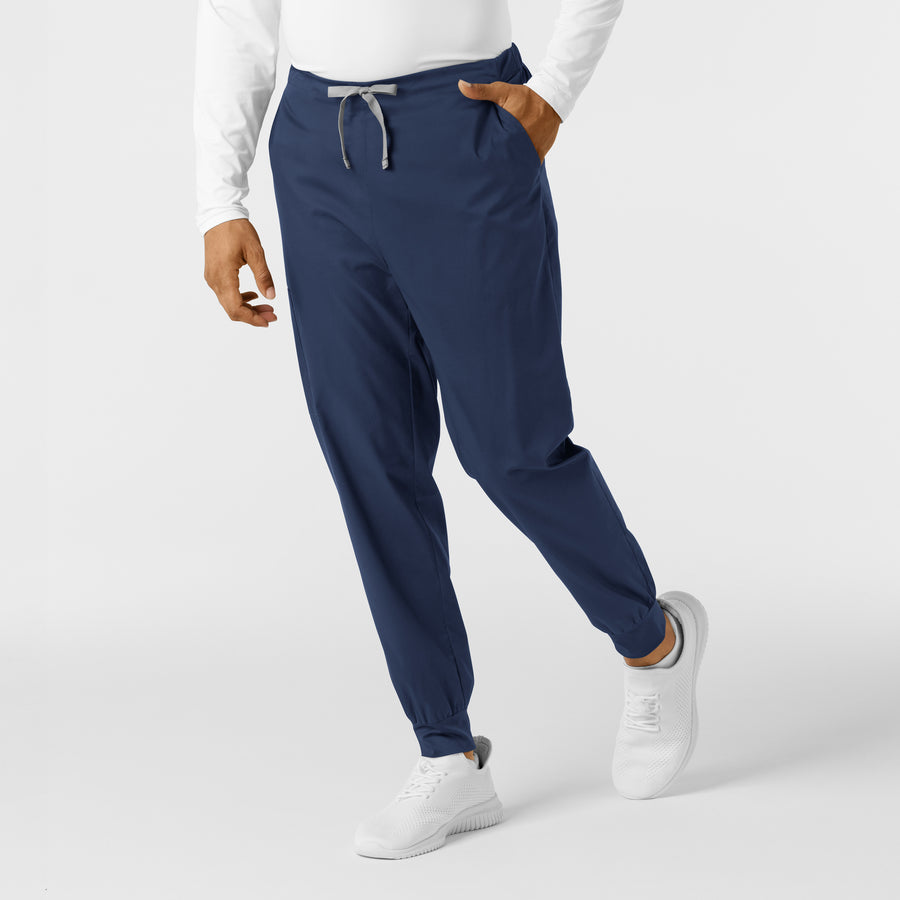 WORK Men's Cargo Jogger Scrub Pant Navy side view