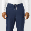 WORK Men's Cargo Jogger Scrub Pant Navy front detail