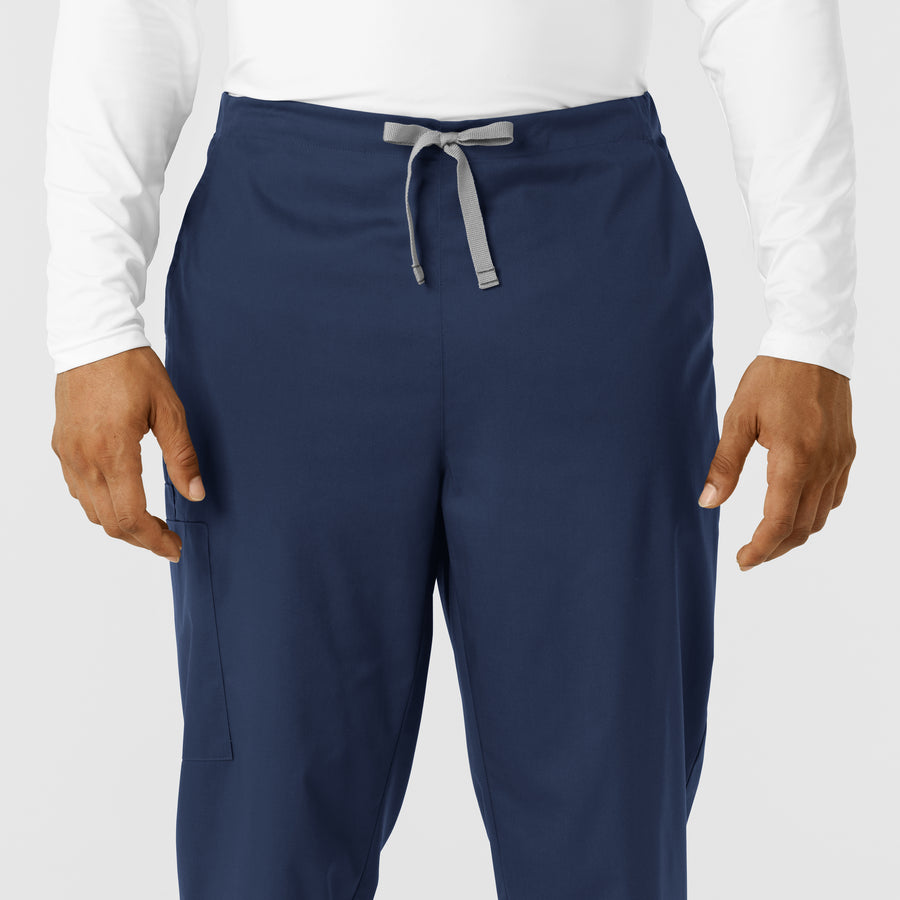 WORK Men's Cargo Jogger Scrub Pant Navy front detail