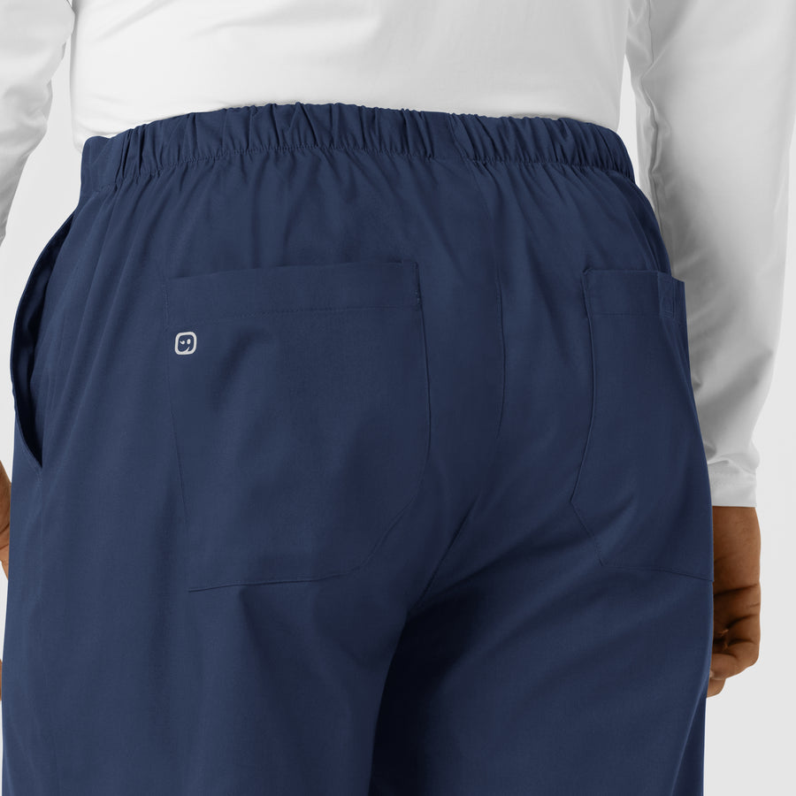 WORK Men's Cargo Jogger Scrub Pant Navy hemline detail
