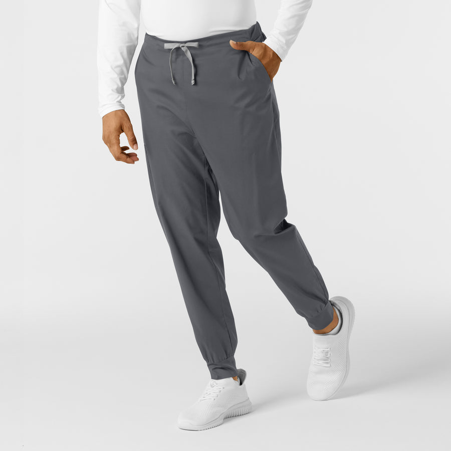 WORK Men's Cargo Jogger Scrub Pant Pewter side view