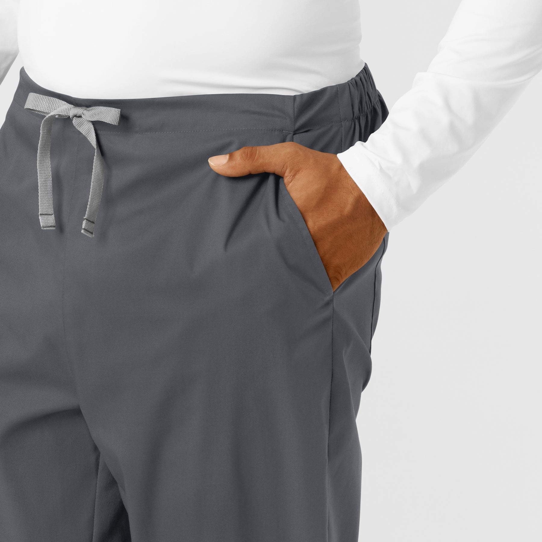 WORK Men's Cargo Jogger Scrub Pant Pewter side detail 2