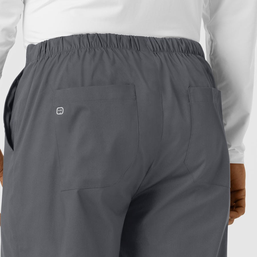 WORK Men's Cargo Jogger Scrub Pant Pewter hemline detail