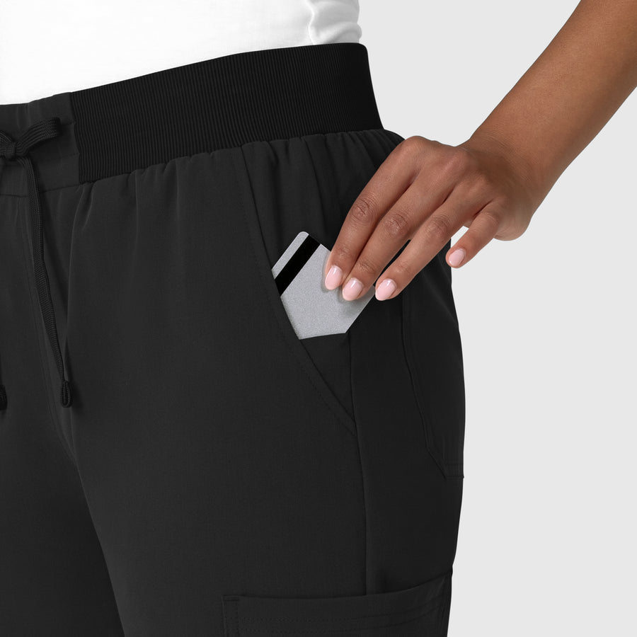 Nova Women's Jogger Utility Scrub Pant Black side detail 2