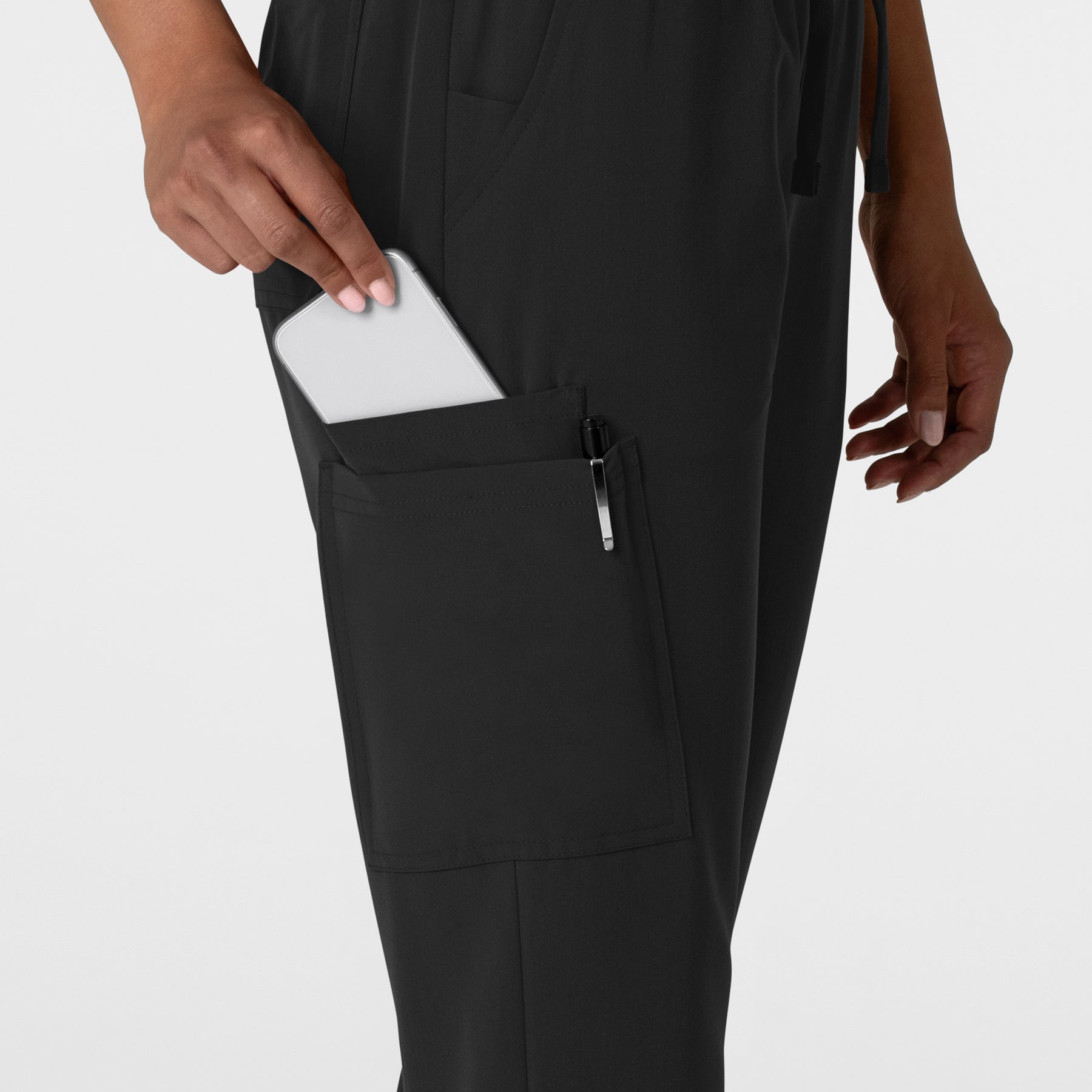 Nova Women's Jogger Utility Scrub Pant Black hemline detail