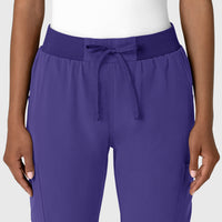 Nova Women's Jogger Utility Scrub Pant Grape front detail