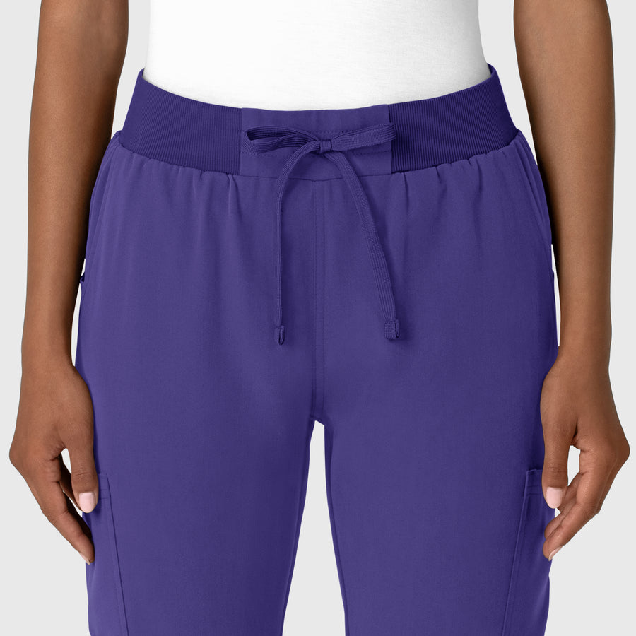 Nova Women's Jogger Utility Scrub Pant Grape front detail