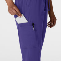 Nova Women's Jogger Utility Scrub Pant Grape hemline detail