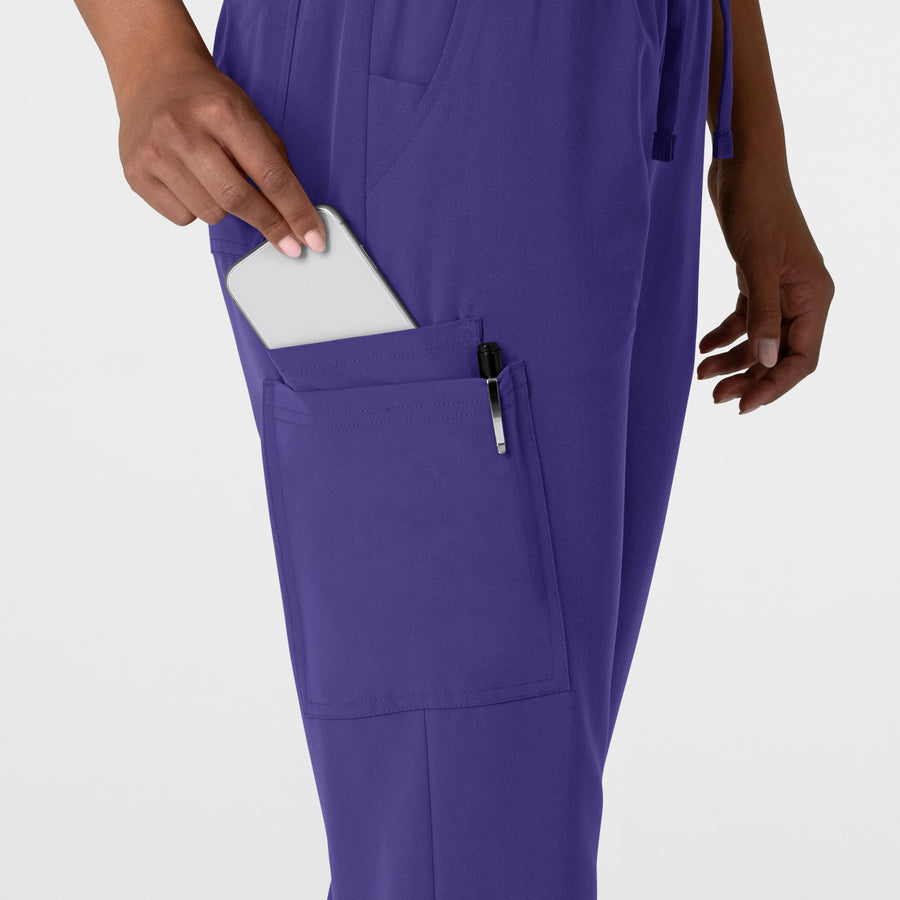 Nova Women's Jogger Utility Scrub Pant Grape hemline detail