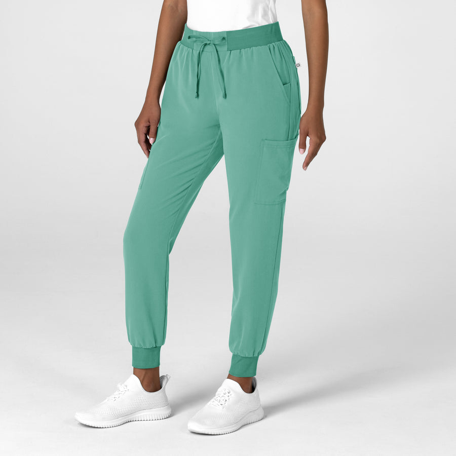 Nova Women's Jogger Utility Scrub Pant Turquoise side view