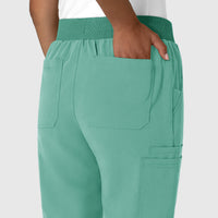 Nova Women's Jogger Utility Scrub Pant Turquoise side detail 1