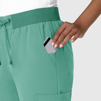 Nova Women's Jogger Utility Scrub Pant Turquoise side detail 2