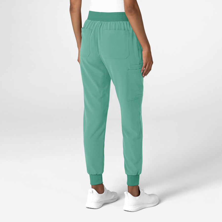 Nova Women's Jogger Utility Scrub Pant Turquoise back view