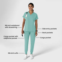 Nova Women's Jogger Utility Scrub Pant - Turquoise detail image